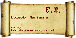 Bozsoky Marianna névjegykártya